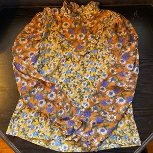 Boohoo Floral ruffle blouse